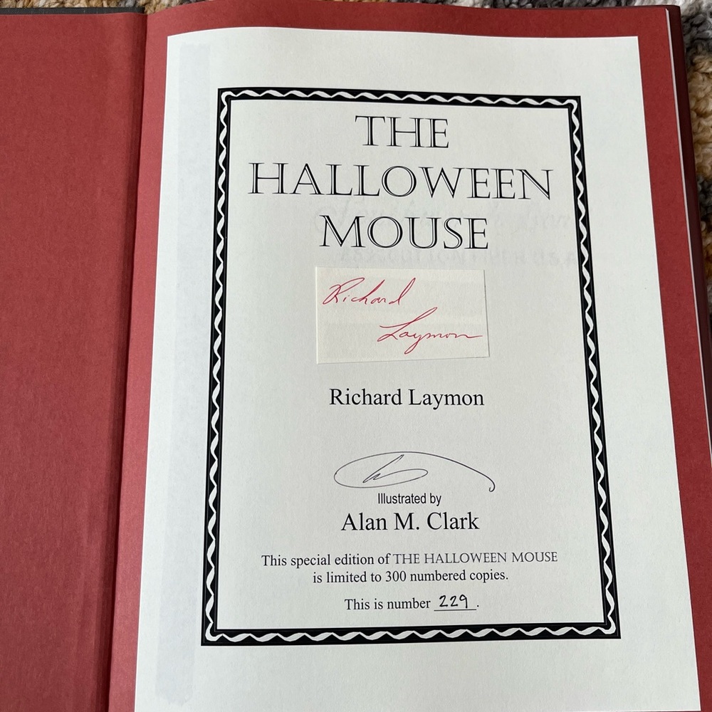 THE HALLOWEEN MOUSE By Richard Laymon - Hardcover Signed/Numbered Limited - Picture 2 of 9